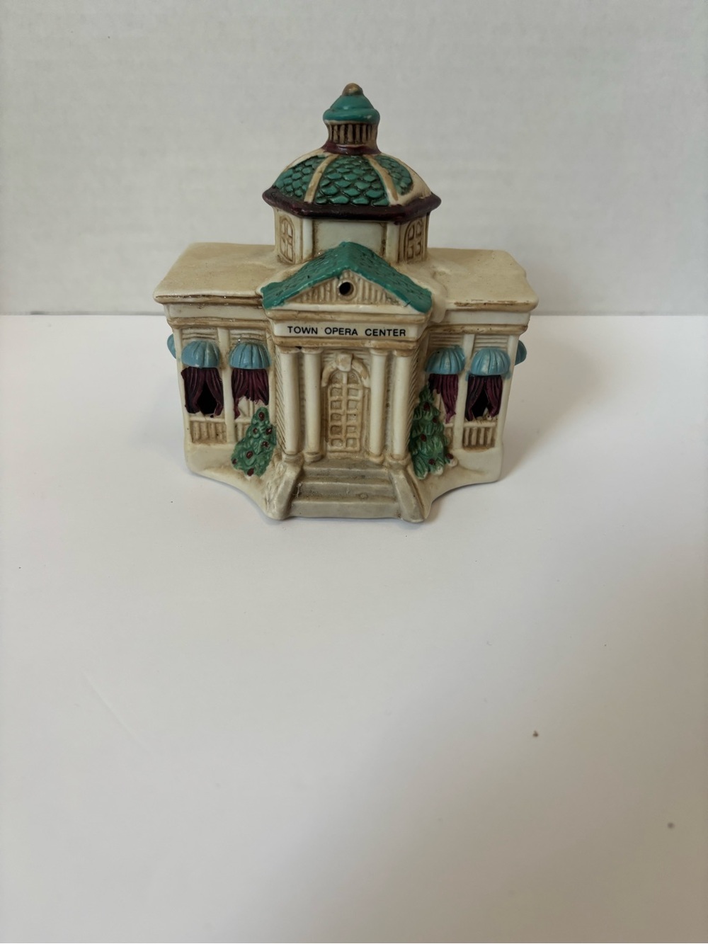 Town Opera Center Ceramic Miniature - Cream & Teal